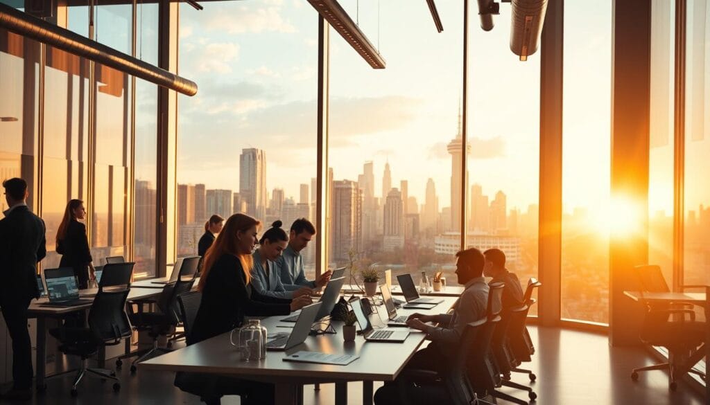 A-bustling-modern-office-interior-bathed-in-warm-natural-light-from-large-windows.-In-the-1024x585 Avis sur Myarkevia : Examen Complet et Analyse du Produit