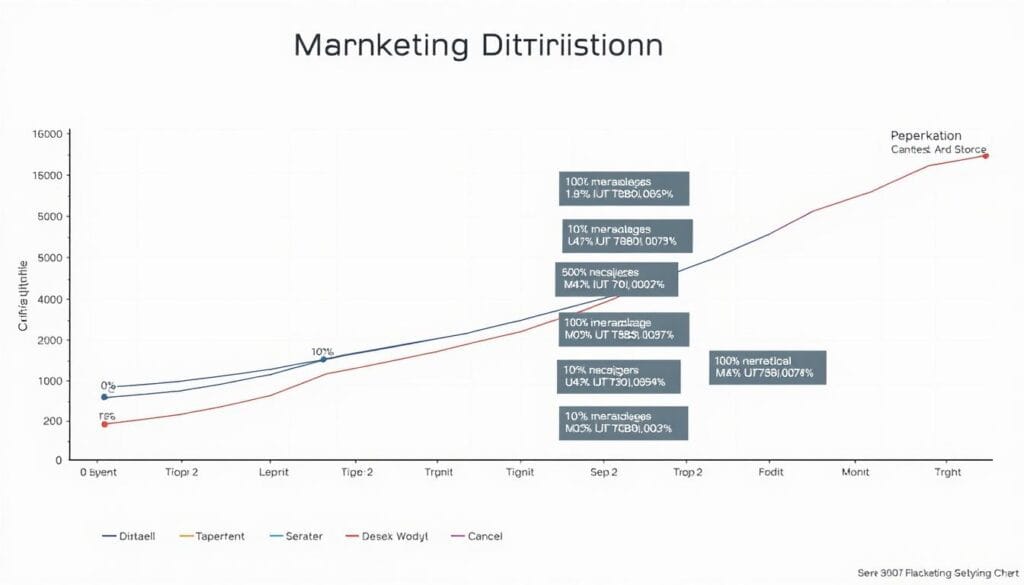A detailed visualization of a marketing channel distribution chart, showcasing a clear and organized breakdown of various marketing expenditures. The chart should have a sleek, modern design with a neutral color palette, complemented by clean typography and precise data visualizations. The composition should balance technical precision with an elegant, professional aesthetic, creating a visually striking and informative image that effectively communicates the allocation of marketing resources across different channels.