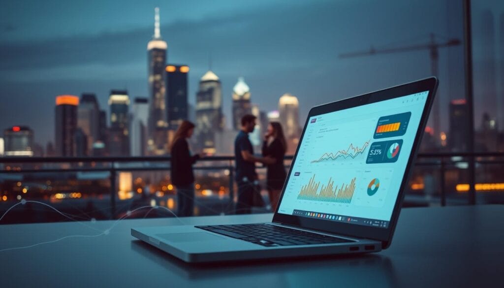 A data-driven analysis of the market, with a vibrant dashboard showcasing key insights. In the foreground, a laptop screen displays interactive charts and graphs, reflecting the latest market trends. The middle ground features a team of analysts deeply engaged in their work, surrounded by a network of data connections. The background sets the scene with a city skyline, symbolizing the broader economic landscape. Soft, diffused lighting creates a contemplative, analytical atmosphere, inviting the viewer to immerse themselves in the process of uncovering market opportunities. A data-driven analysis of the market, with a vibrant dashboard showcasing key insights. In the foreground, a laptop screen displays interactive charts and graphs, reflecting the latest market trends. The middle ground features a team of analysts deeply engaged in their work, surrounded by a network of data connections. The background sets the scene with a city skyline, symbolizing the broader economic landscape. Soft, diffused lighting creates a contemplative, analytical atmosphere, inviting the viewer to immerse themselves in the process of uncovering market opportunities.