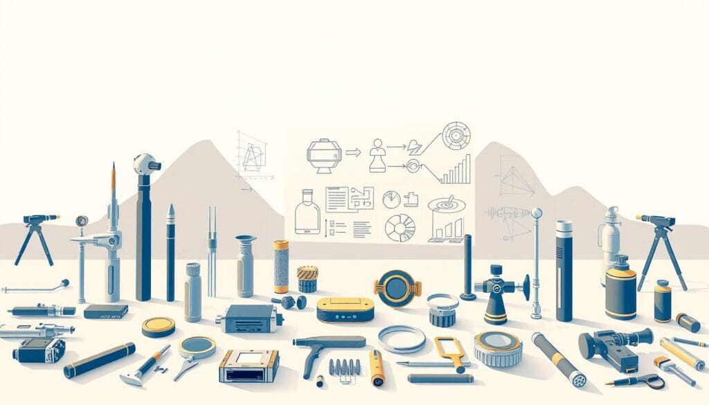 A diverse array of practical tools and methods for product or service diversification, captured in a sleek, technical illustration. The foreground features a collection of specialized instruments, gadgets, and devices, each with a distinct purpose and design. The middle ground showcases various diagrams, charts, and schematics, illustrating strategies and approaches to expanding product offerings. The background is a minimalist, geometric landscape, with clean lines and a neutral color palette, creating a sense of order and structure. Warm, directional lighting casts subtle shadows, highlighting the refined, high-tech aesthetic. The overall composition conveys a sense of professionalism, innovation, and a methodical approach to diversification. A diverse array of practical tools and methods for product or service diversification, captured in a sleek, technical illustration. The foreground features a collection of specialized instruments, gadgets, and devices, each with a distinct purpose and design. The middle ground showcases various diagrams, charts, and schematics, illustrating strategies and approaches to expanding product offerings. The background is a minimalist, geometric landscape, with clean lines and a neutral color palette, creating a sense of order and structure. Warm, directional lighting casts subtle shadows, highlighting the refined, high-tech aesthetic. The overall composition conveys a sense of professionalism, innovation, and a methodical approach to diversification.