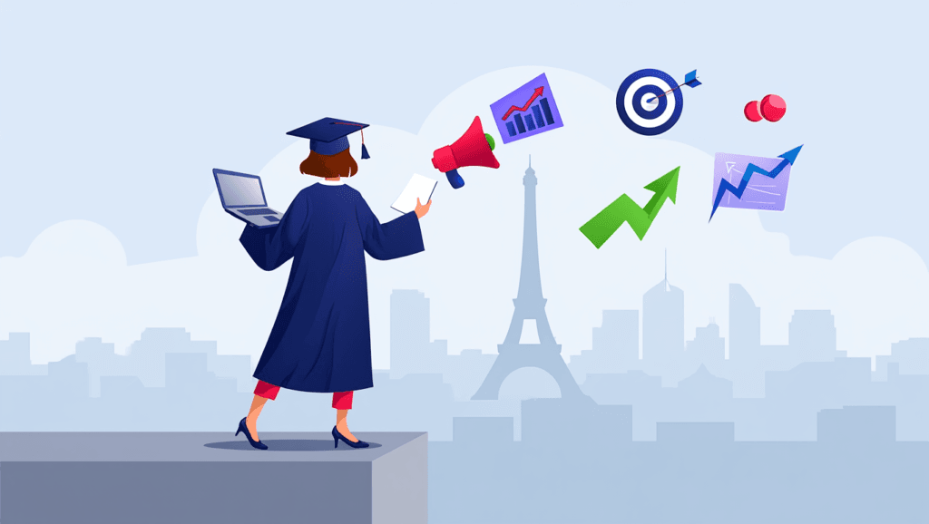 Graduate Overlooking Paris