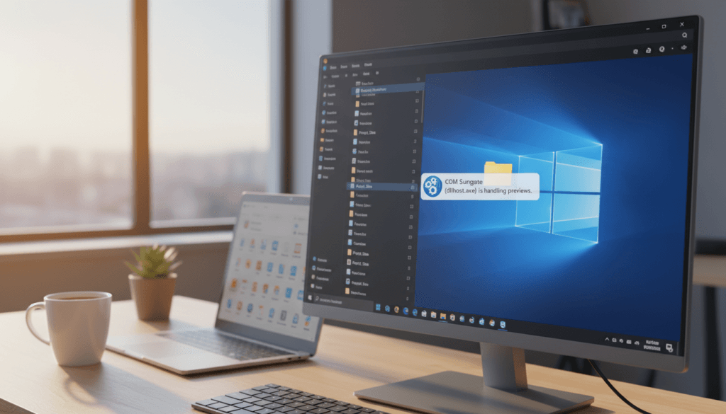 Fonction du COM Surrogate dans l'explorateur de fichiers Windows