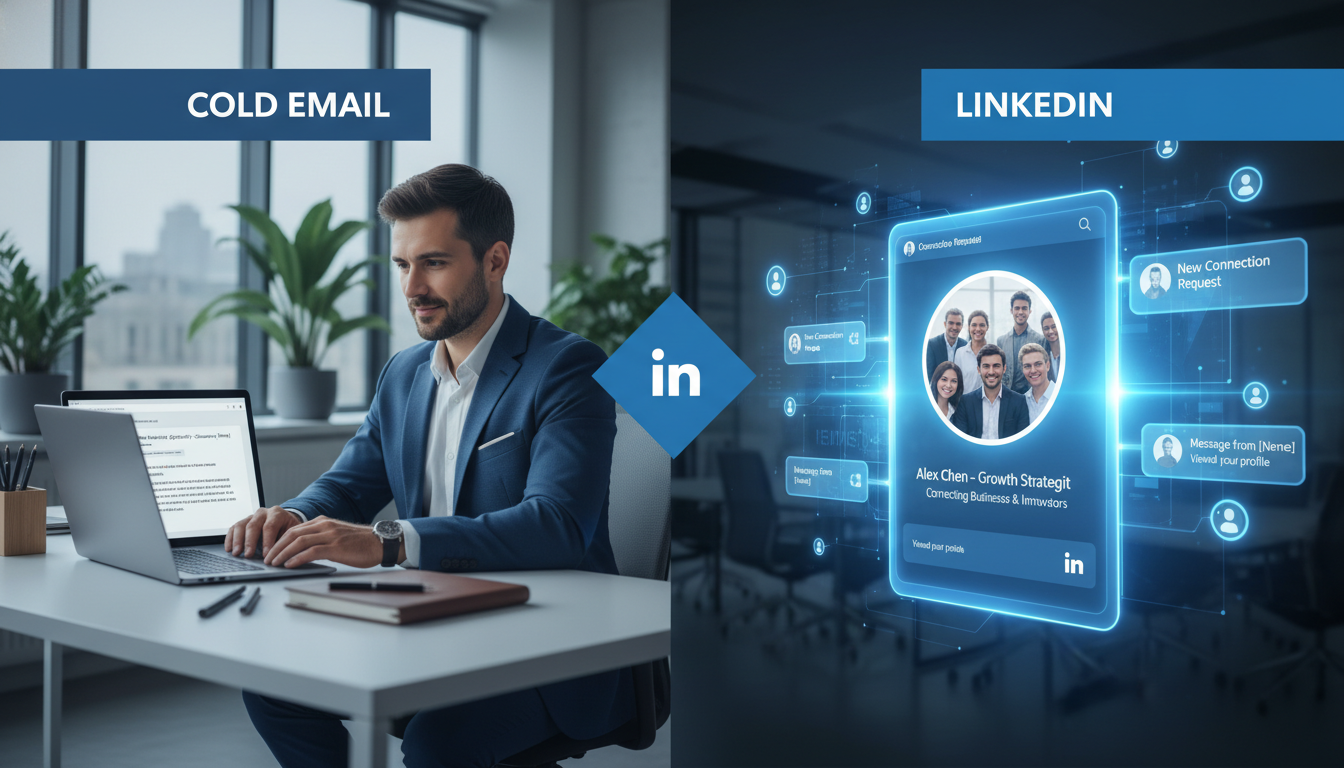 cold email vs linkedin